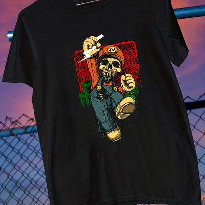 Herren T-Shirt mit Super Mario Totenkopf