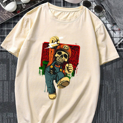 Herren T-Shirt mit Super Mario Totenkopf