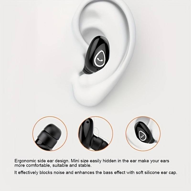 1pc Wireless BT Kopfhörer - Unsichtbar, sportlich, mit Mikrofon, Stereo