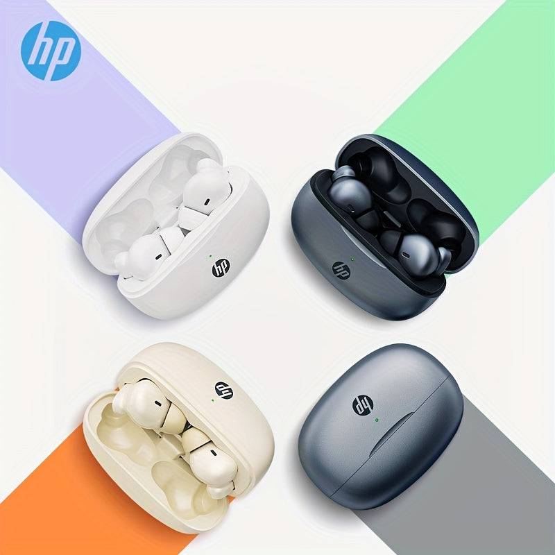 HP True Wireless Kopfhörer - Umgebungsgeräuschunterdrückung, kompatibel mit iPhone und Android, integriertes Mikrofon, IPX4 wasserfest, schweißresistent, kabellos.