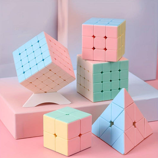 Hochwertiges Speed Magic Cube Set für Kinder - 2x2, 3x3, 4x4, 5x5, Pyramide