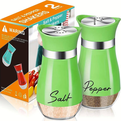 Salz- und Pfefferstreuer-Set in Glas, nachfüllbar, für Küche, Tisch, Camping, BBQ (4 Oz)