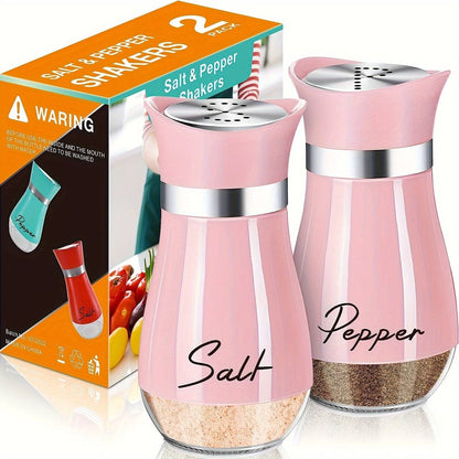 Salz- und Pfefferstreuer-Set in Glas, nachfüllbar, für Küche, Tisch, Camping, BBQ (4 Oz)