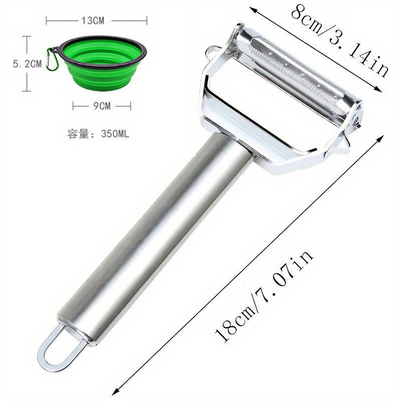 2-in-1-Fruchtschneider und Edelstahlreibe in einem - Perfekte Vielseitigkeit!