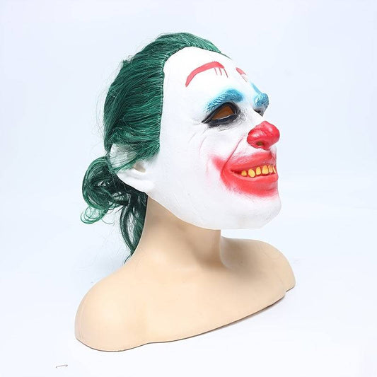 Kostüm-Set Clown, Latexmaske, Hitzebeständige, Synthetikperücke für Halloween