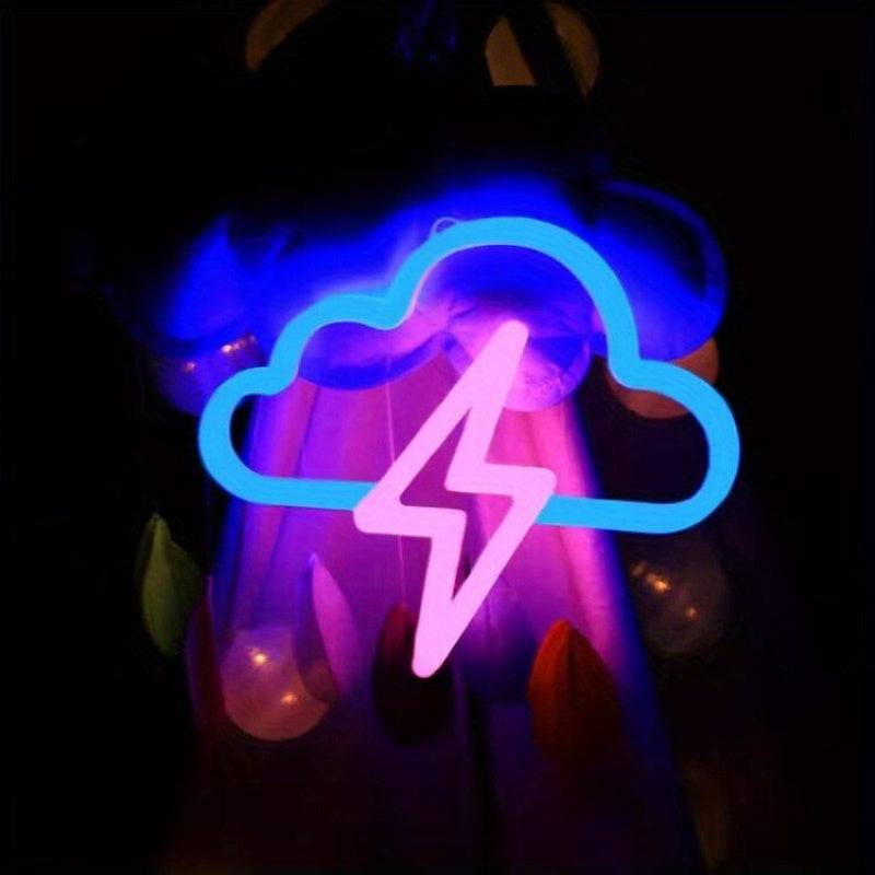 Leuchtendes LED-Neonlicht: Mondwolken-Acryl-Gamepad, 25x17cm, Wanddekoration