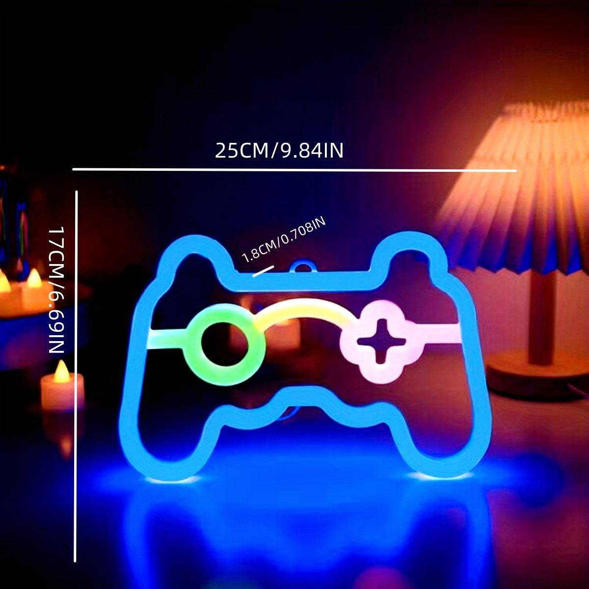 Leuchtendes LED-Neonlicht: Mondwolken-Acryl-Gamepad, 25x17cm, Wanddekoration