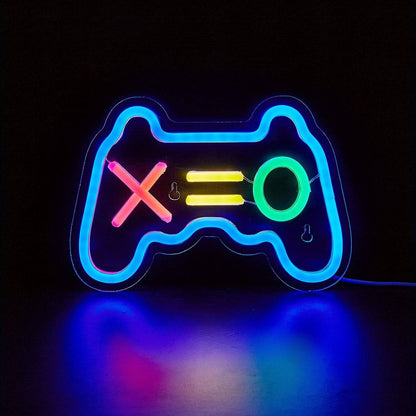 GamePad Neon LED Leuchtschild - USB-betrieben, für Wand und Tisch - Schlafzimmer, Kinderzimmer, Bar, Hochzeit