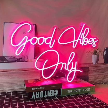 "Good Vibes Only" LED-Leuchtreklame - Verbreite positive Stimmung!