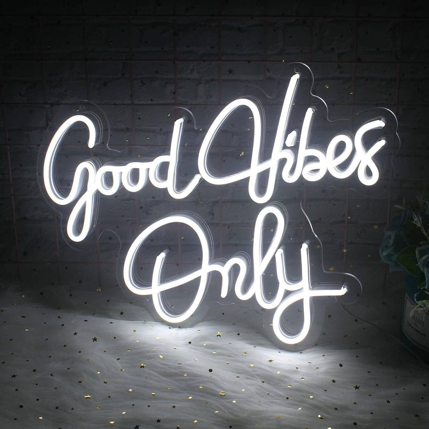 "Good Vibes Only" LED-Leuchtreklame - Verbreite positive Stimmung!