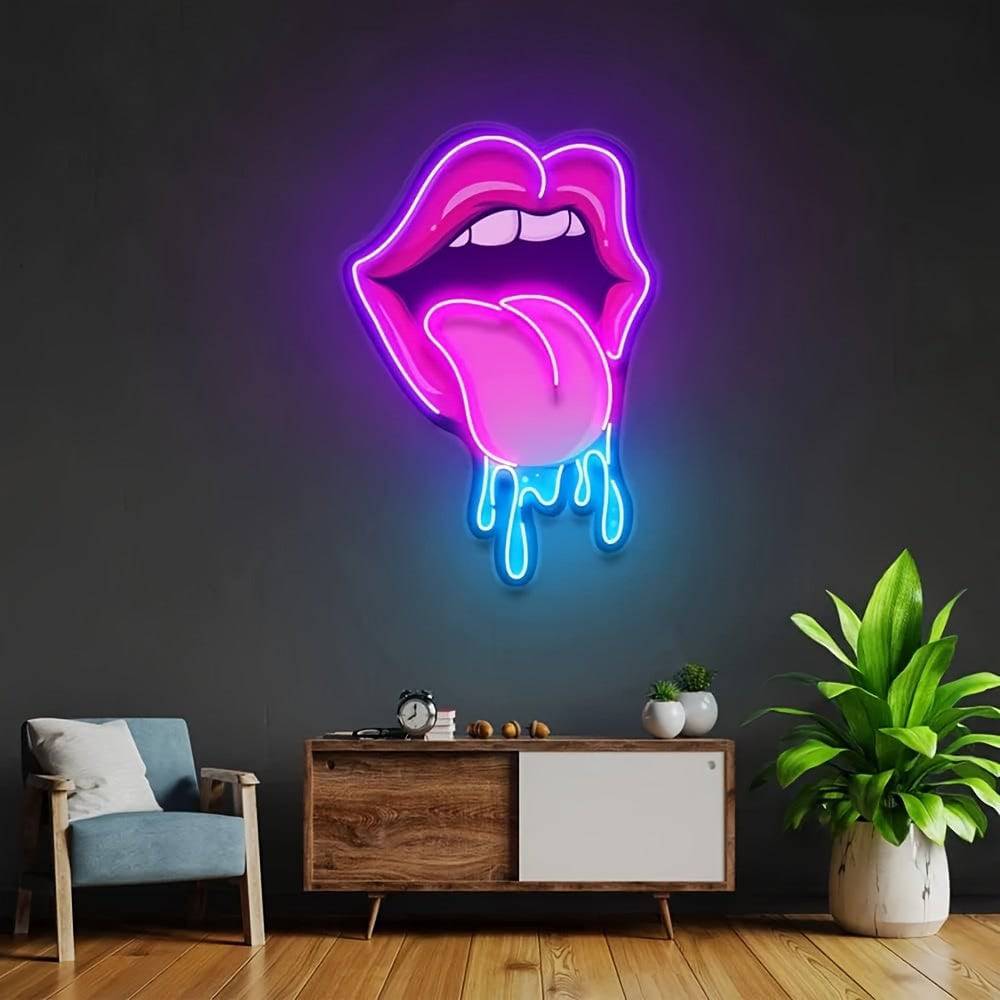 Pinkes Neonlicht für coole Wanddekoration, handgefertigt (50cm)
