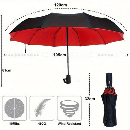Ultimate Windproof Automatic Business Umbrella - Stabil, Verstärkt (für Männer und Frauen)