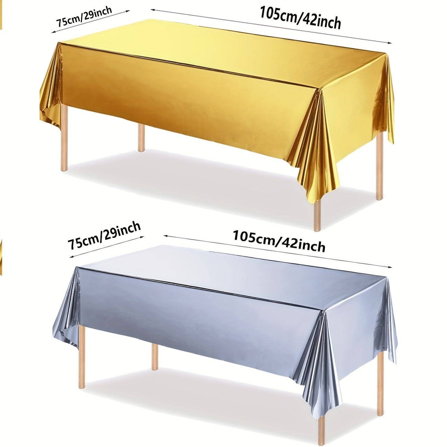 Glänzende Metallische Einweg-Tischdecke für jede Feier