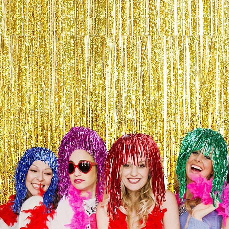Bunter Tinsel-Perückenhut für lustige Anlässe - Partyhut mit Stil!