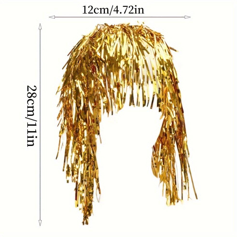 Bunter Tinsel-Perückenhut für lustige Anlässe - Partyhut mit Stil!