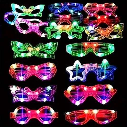 LED-Partybrille: Leuchtende Kunststoff-Spaßbrille für Neujahr, Konzerte, Weihnachten.