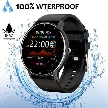 Smartwatch - Fitness-Tracker mit Touchscreen für Männer und Frauen (Nachrichten, Blutsauerstoff, Herzfrequenz, Schlafanalyse, Sportmodi)