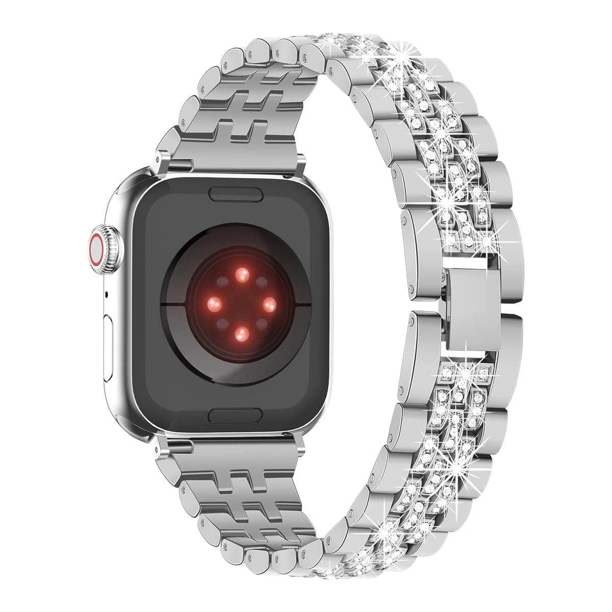 Smart Watch mit Metallarmband und Strass, für Apple IWatch, passend für alle Größen (38mm-45mm) - elegant und kompatibel