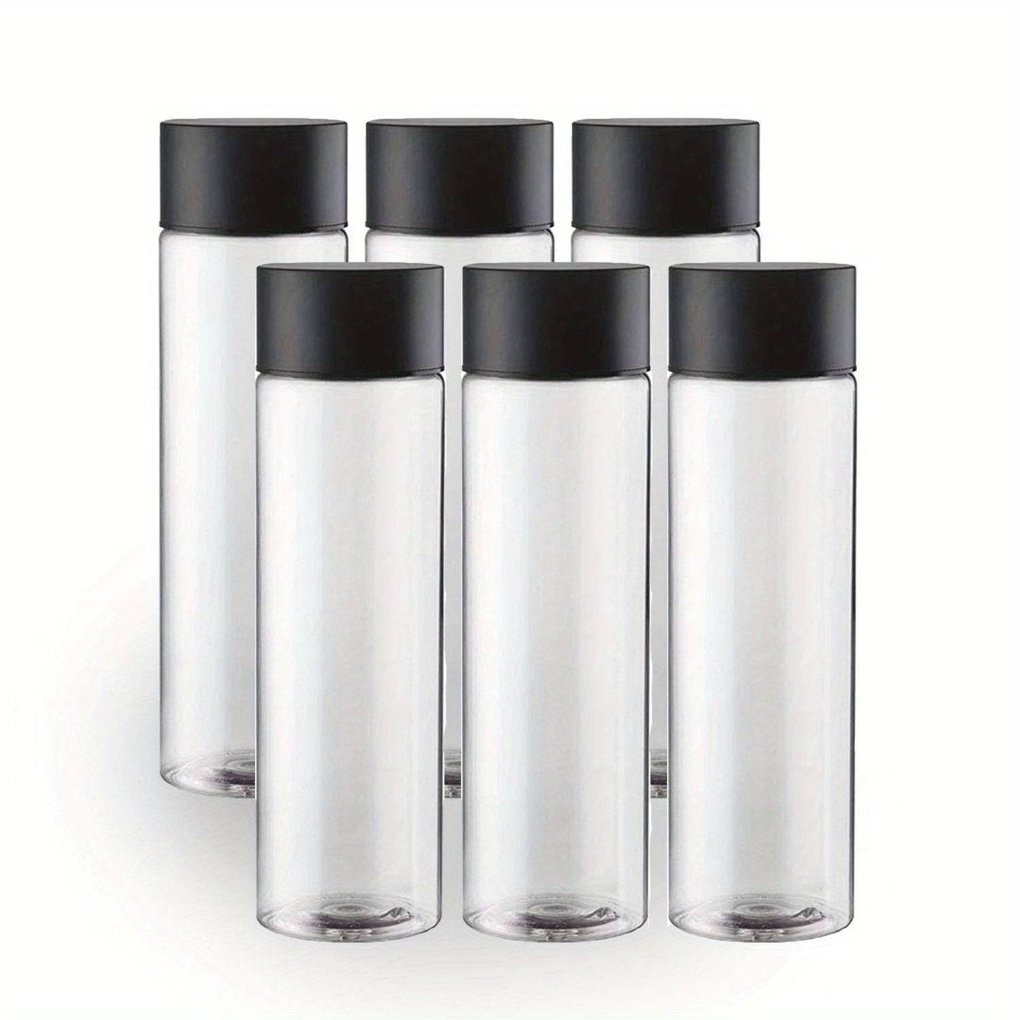 6er Packung transparente PET-Smoothie-Flaschen mit auslaufsicherem Verschluss
