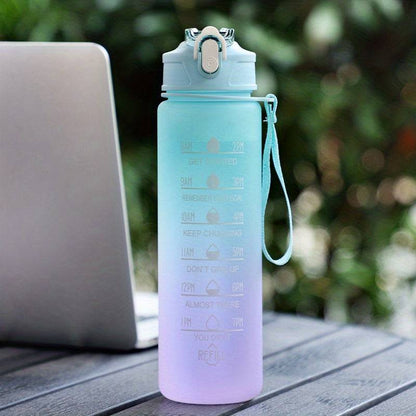 1pc Silikon Wasserflasche für Sport und Fitness mit Farbverlauf.
