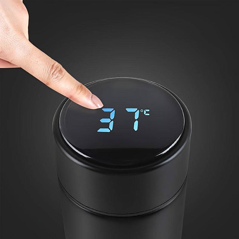 LED-Wasserflasche - doppelwandig, vakuumisoliert, kalt-warm, auslaufsicher (12H)
