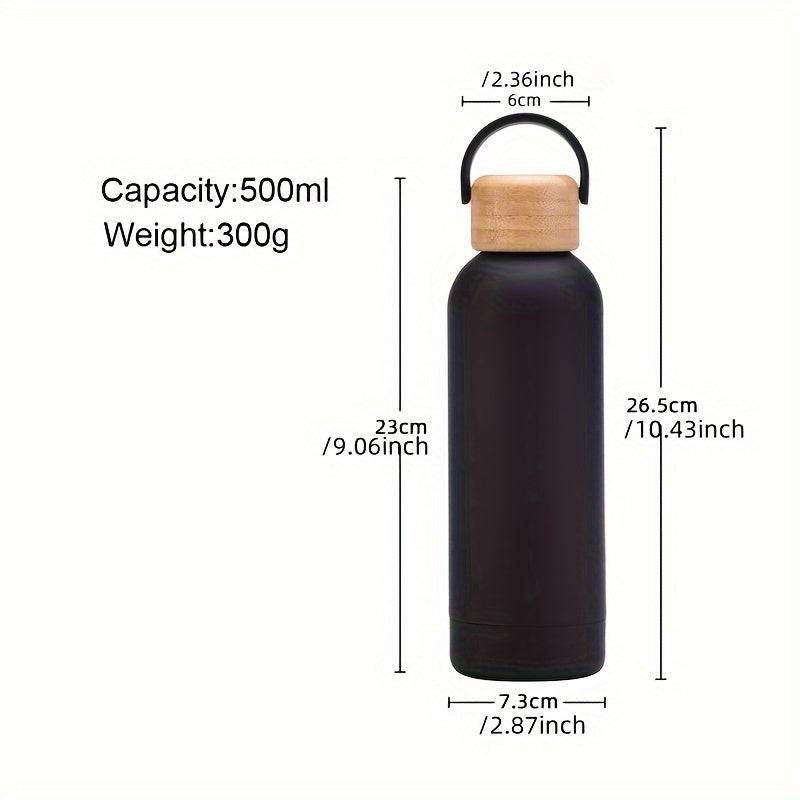 Tragbare Edelstahl-Wasserflasche 500ml - Auslaufsicher, griffbereit, perfekt für Outdoor-Sport und Reisen.