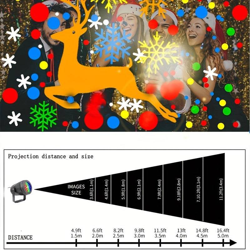 Weihnachtslicht-Projektor mit 20 Mustern, LED-Hochauflösung und atmosphärischem Laser.