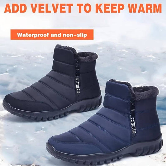 Feste Schneestiefel für Herren mit seitlichem Reißverschluss - warm, rutschfest, bequem!