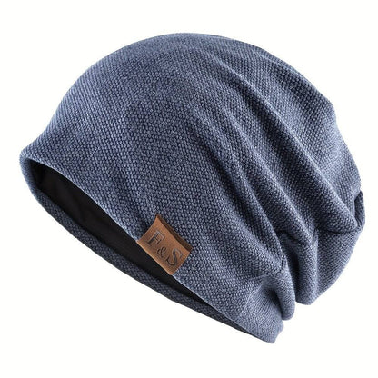 Winddichte Baggy Beanie-Mütze mit Buchstaben-Patch, perfekt für Outdoor-Sport.