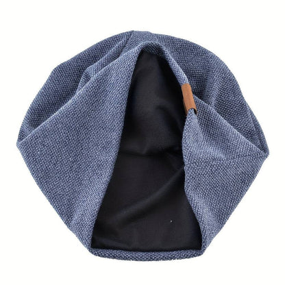 Winddichte Baggy Beanie-Mütze mit Buchstaben-Patch, perfekt für Outdoor-Sport.