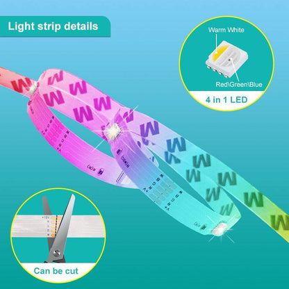 "Multifunktionaler 5m USB-RGBCCT LED-Streifen mit Bluetooth, selbstklebend"