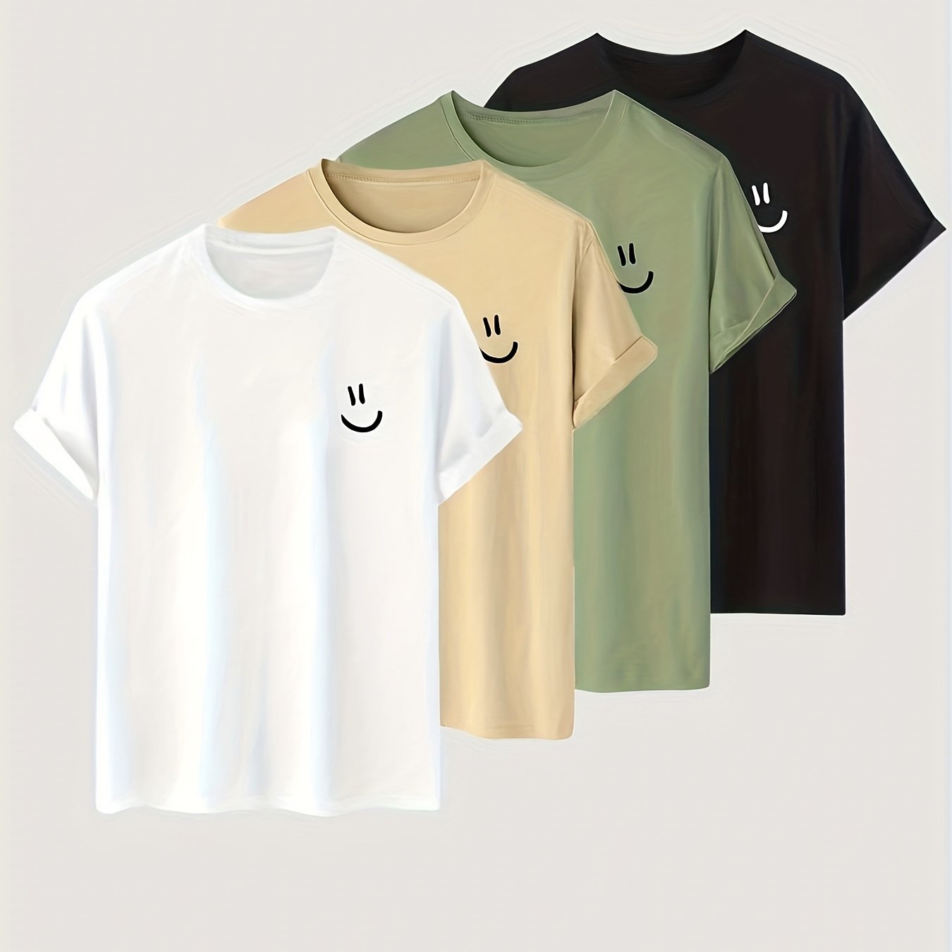 4er Set Smiley Shirt für Männer