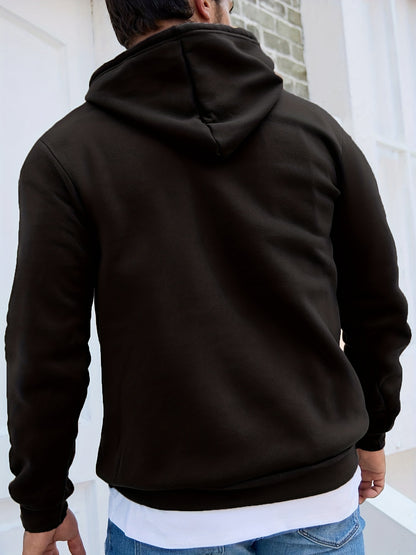 Basic Langarm-Kapuzen-Sweatshirt für Herren